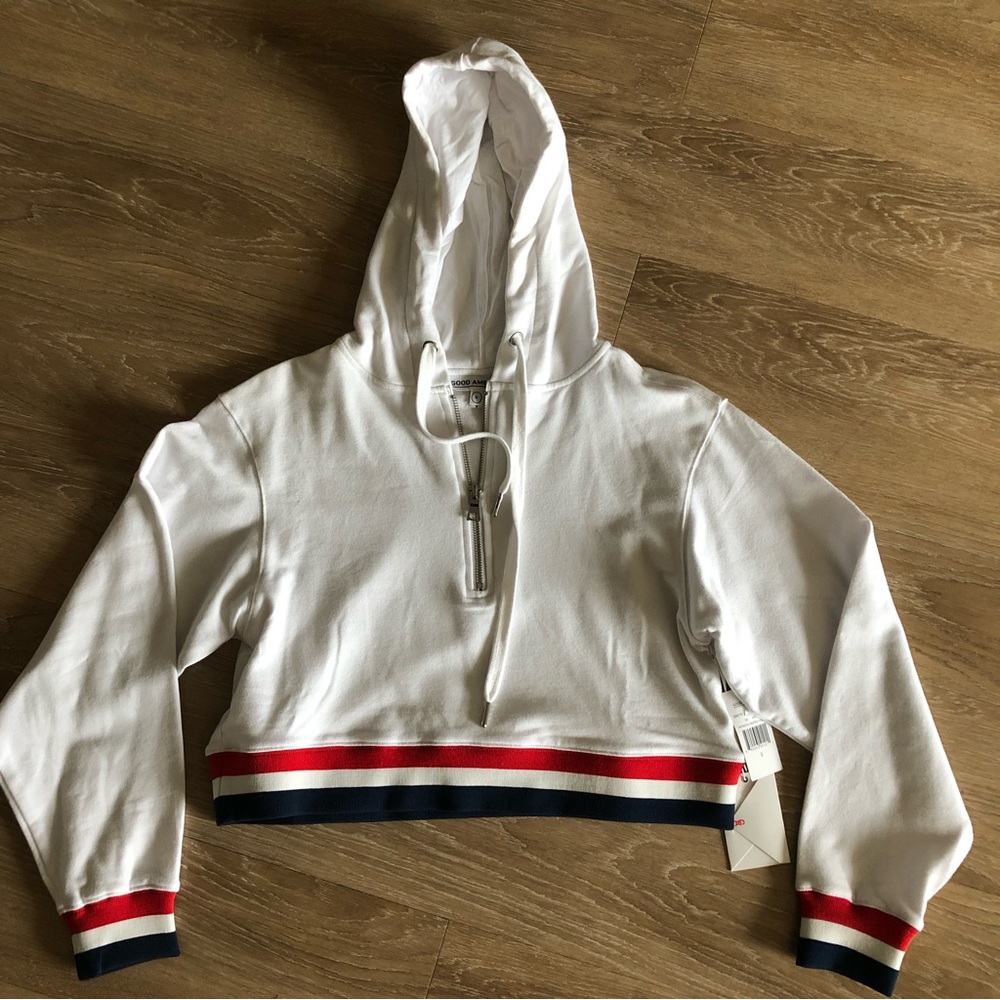 Good American Cropped 1/4 Zip Hoodie - NWT